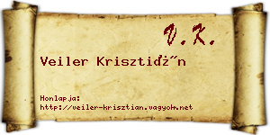 Veiler Krisztián névjegykártya